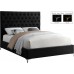 IF-5643 Black Velvet Fabric With Deep Button Tufting Double, Queen, King Bed. (Online only)