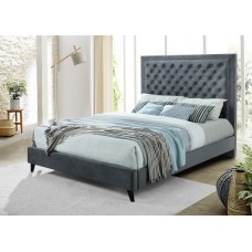 IF-5680 Grey Tufted Headboard with Rhinestone Queen, King size bed. (Online only)