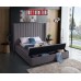 IF-5720 Queen, King size bed Grey Velvet Fabric with 3 Storage Benches (Online only)