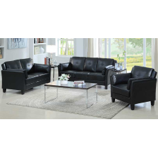 IF-8000 3 Pcs. Sofa ,Loveseat, Chair Black PU.(Online only)