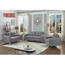IF-8004   Grey Fabric Sofa ,Loveseat, Chair Set  (Online Only)