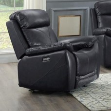 IF-8018 Power Recliner Chair. Grey Genuine Leather/Match. (Online only)