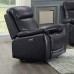 IF-8018  3 Pcs. Power Recliner Sofa Set. Grey Genuine Leather/Match. (Online only)