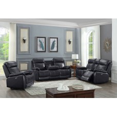 IF-8018  3 Pcs. Power Recliner Sofa -Loveseat-Chair Set. Grey Genuine Leather/Match (Online only)