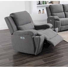 IF-8030 Power Recliner Chair. Soft Grey Fabric. (Online only)