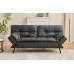 IF-8050 Black PU Sofa Bed Convertible Couch for Small Spaces (Online Only)