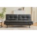 IF-8050 Black PU Sofa Bed Convertible Couch for Small Spaces (Online Only)