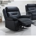 IF-8110  Recliner 3 pcs. Sofa Set Black Genuine Leather/Match  (Online Only)