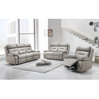 IF-8111 Recliner 3 pcs. Sofa Set Creme Genuine Leather/Match (Online Only)