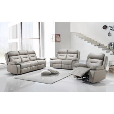 IF-8111 Recliner 3 pcs. Sofa Set Creme Genuine Leather/Match (Online Only)