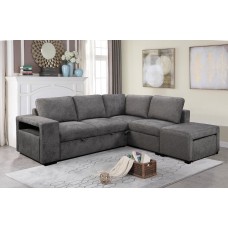 IF-9035  Grey Fabric  Right Hand Facing Chaise Sofa Bed 