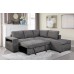 IF-9035  Grey Fabric  Right Hand Facing Chaise Sofa Bed (Floor Model)