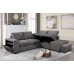 IF-9035  Grey Fabric  Right Hand Facing Chaise Sofa Bed (Floor Model)