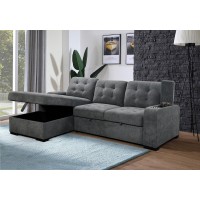 IF-9050 Grey Fabric LHF Sleeper Sectional Sofa Bed(Online only) 