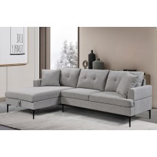 IF-9060 Grey Fabric Pull-Up Storage LHF Sectional sofa (Online only)