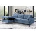 IF-9065 Soft Blue Fabric Left Hand Facing Chaise Sofa (Online Only)