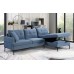 IF-9066 Soft Blue Fabric Right Hand Facing Chaise Sofa (Online only) 