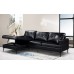 IF-9068 Black PU Left Hand Facing Chaise Sofa (Online only ) 