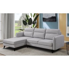 IF-9070 Soft Grey Fabric Sectional Sofa bed LHF (Online only)