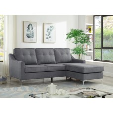 IF-9260 Reversible Grey Fabric Sectional Sofa (Online Only)