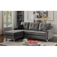 IF-9260 REVERSIBLE GREY FABRIC SECTIONAL SOFA