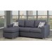 IF-9325 Grey Fabric Reversible Sectional Sofa with chrome legs accent pillows.(Online only)