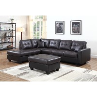 IF-9440 Espresso PU finish Reversible Sectional Sofa (Online only)