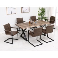 T-1811 Faux Live Edge Wood Dining Table (Online only)