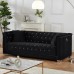 IF-9201 3 Pcs. Sofa Set Black Velvet With Deep Tufting and Nailhead Details (Online Only) 