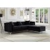 IF-9282  Black Velvet Reversible Sectional Sofa (Online only) 