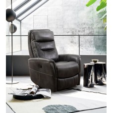 IF-6302 Power Recliner Chair. Soft Grey PU.(Online only)
