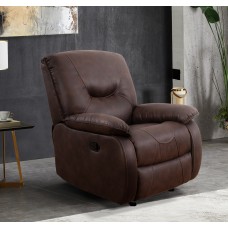 IF-6351 Recliner Chair.Brown Elephant Skin Fabric.