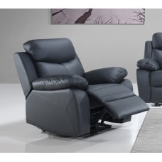 IF-8120  Recliner Black Genuine Leather/Match Chair (Online Only)
