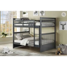 B-123-G Full/Full  Grey wooden Bunk Bed Convert Into Two bed. (Online only)