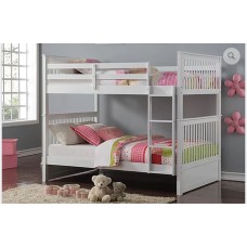 B-123-W Full/Full White wooden Bunk Bed Convert Into Two bed.(Online only)
