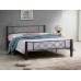 IF-125 Single, Double size bed with Black Steel Frame/ Espresso Wooden Post (Online Only)