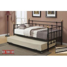 IF-311 BLACK METAL FRAME BED WITH GOLD ACCENTS (EXCLUSIVE ONLINE SALE !)
