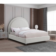 IF-5205 Rich Cream Boucle Fabric Queen , King size bed (Online only)