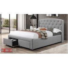 IF-5290 Dark Grey Fabric Bed With 2 Front Pull Out Drawers Double, Queen, King (Online only)
