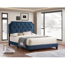 IF-5611 Blue Velvet Fabric Double, Queen, King size bed (Online Only)