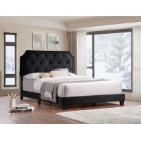 IF-5613 Black Velvet Fabric   King size bed (Online only)