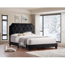 IF-5613 Black Velvet Fabric Double, Queen King size bed (Online only)
