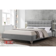 IF-5710 Grey Upholstered Double, Queen Bed with Chrome Legs. (Online only)