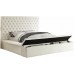 IF-5792 Queen, King Creme Velvet Fabric Bed with 3 Storage Benches (Online Only)