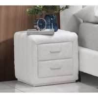 IF-5101 Night Stand Soft White Teddy Bear Fabric (Online Only)