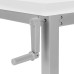 I 7683 Adjustable Height Computer Desk/White/Silver Metal (Online Only)