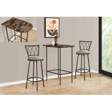 I 2315 HOME BAR TABLE - 24"X 36" / ESPRESSO MARBLE / METAL (EXCLUSIVE ONLINE SALE !)