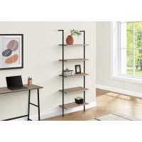 I 3682 Bookcase, Shelf Ladder Dark Taupe/ Black Metal (Online Only)