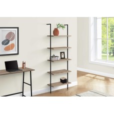 A-2863 Bookcase, Shelf Ladder Dark Taupe/ Black Metal (Online Only)