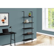 A-3863 Bookcase, Shelf/ Ladder Black/ Black Metal (Online Only)
